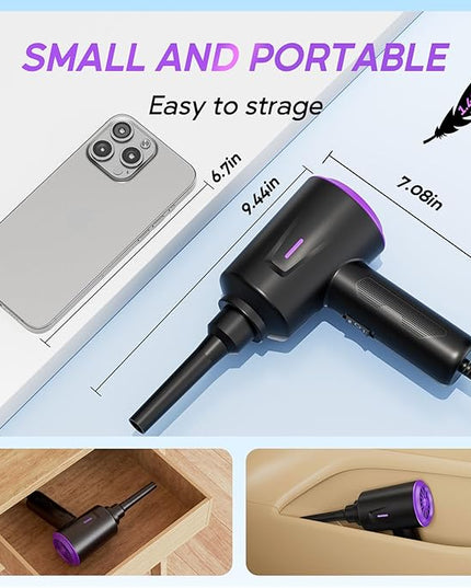 Electric Air Duster - Air Blower - Multi-Use Compressed Air Duster for Keyboard- Computer and PC - 5.74 oz Powerful Motor