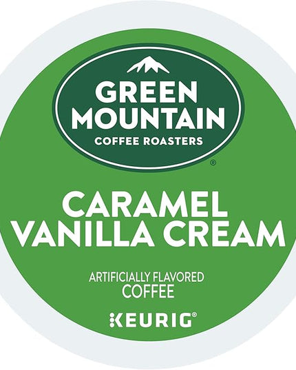 Green Mountain Coffee Roasters Caramel Vanilla Cream Keurig Single-Serve K-Cup pods, Light Roast Coffee, 12 Count