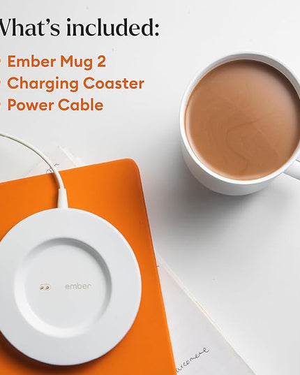 Ember Temperature Control Smart Mug 2, 10 Oz, App-Controlled Heated Coffee Mug with 80 Min Battery Life and Improved Design, White
