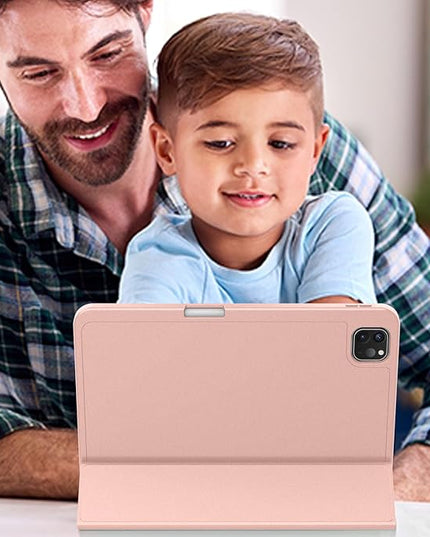 ZryXal iPad Pro 11 Inch Case (M5) 2025/ (M4) 2024 (Model: A2836/A2837/A3006), Trifold Stand Smart Cover with Pencil Holder and Soft TPU Back, Auto Wake/Sleep (Rose Gold)