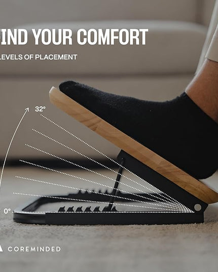 Adjustable Under Desk Foot Stool - Ergonomic Foot Rest with 7 Angles - Natural