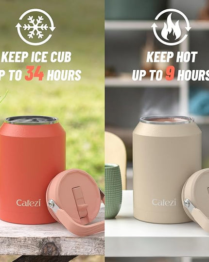 Half Gallon Insulated Water Bottle with Flip Straw, Vacuum Insulated Stainless Steel Jug with Top Handle, Leak-Proof Lid, Sweat-Free, Wide Mouth, Keeps Ice Cold up to 34 Hours