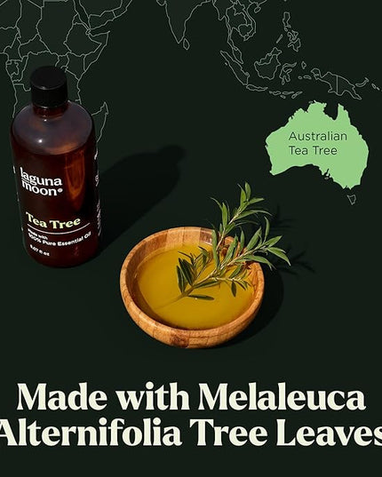 Lagunamoon Australian Tea Tree Essential Oil (150ml) - XXL Bottle with Drops for Candle Making Scents and Cleaning Products - Fragrance Oil for Aromatherapy, Relaxation, Diffusers, Yoga, Home Care