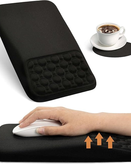 Ospelelf Mouse Pad with Wrist Rest Black Ergonomic Comfortable Pain Relief Mousepad Wrist Support for Laptop Computer