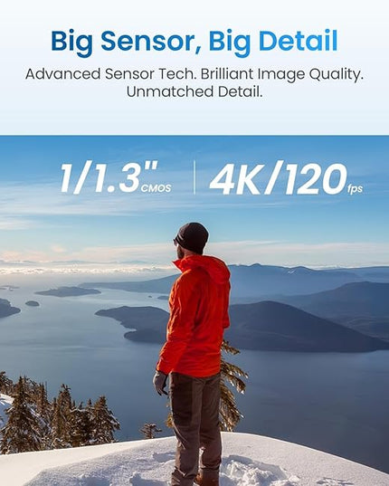 Xtra Edge Action Camera, 1/1.3" Sensor & 4K Cinematic Video, Hyper Stabilization, Waterproof Camera to 52 Ft, 3-Hour Battery, Universal Quick Mount, Vlogging Camera for Adventure Photography