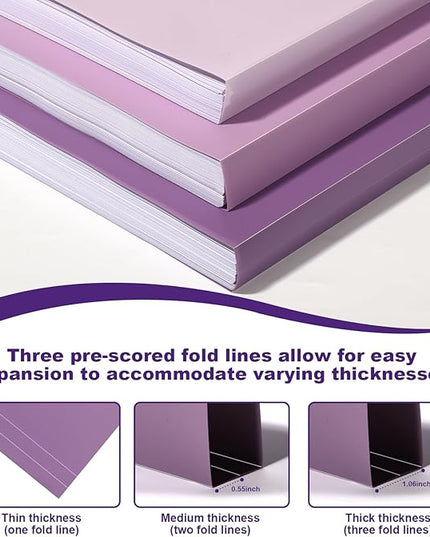 24 Pack Colored File Folders Plastic Purple File Folders Letter Size 1/3 Cut Tabs File Folder Sticky Labels Manila File Folders 8.5 x 11 for Documents Office School Organizer(8 per color) (24, Purple)