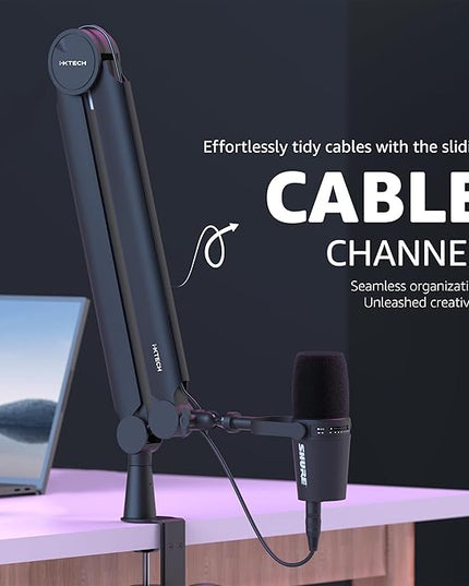 IXTECH Mic Arm Boom Arm 360° Rotatable Microphone Boom Arm Mic Boom Arm with Desk Mount, Fully Adjustable, for Podcast, Video, Gaming, Radio, Studio Recording, Sturdy and Universal VALIANT Pro
