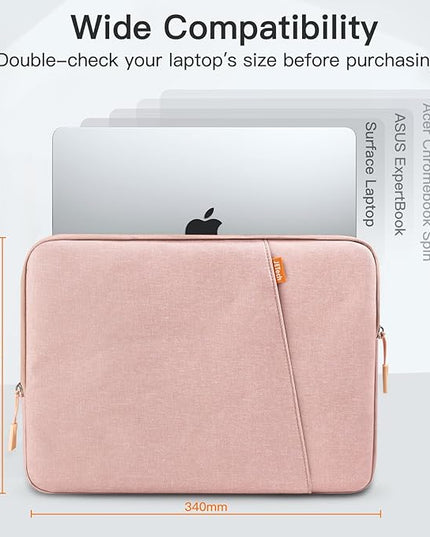 JETech Laptop Sleeve for 13-14Inch MacBook Air/Pro (M5/M4/M3/M2/M1) 2020-2025, 13-13.6 Inch Notebook, Waterproof Shock Resistant Bag Case with Accessory Pocket (Rose Gold)