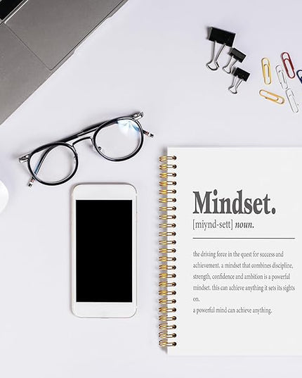 Knibeo Mindset Inspirational Notebooks Journal - Notebooks for School, 5.5×8.3 Inch Inspirational Spiral Bound Notebook with 164 Pages, College School Supplies pvc notebook
