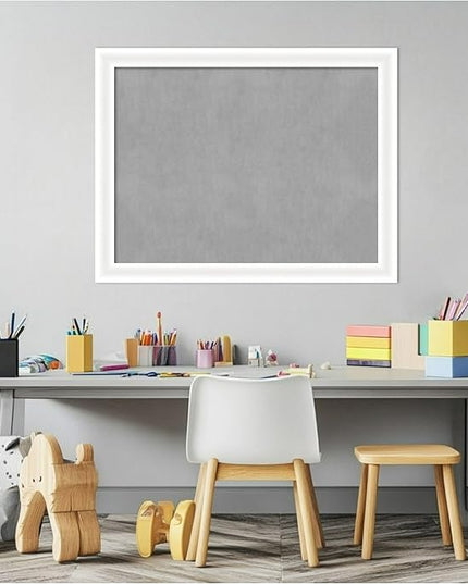 Amanti Art White Framed Magnetic Board 21x27 Medium Vision Board for use with Magnets, 100% Metal Sheet to Display Items as Office Decor or for Home Organization in mudroom, Kitchen or Kids Room