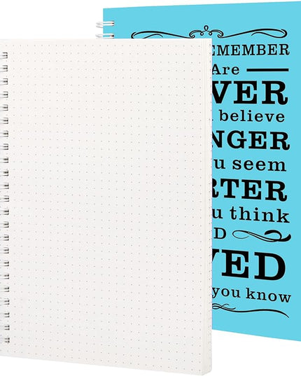 2Pcs Spiral Dotted Notebook,Inspirational Gifts A5 Dot Grid Spiral Notebook for Work & Sketching,Perfect for Office School Home Supplies,160 Pages (2, Dot Grid Light Blue)