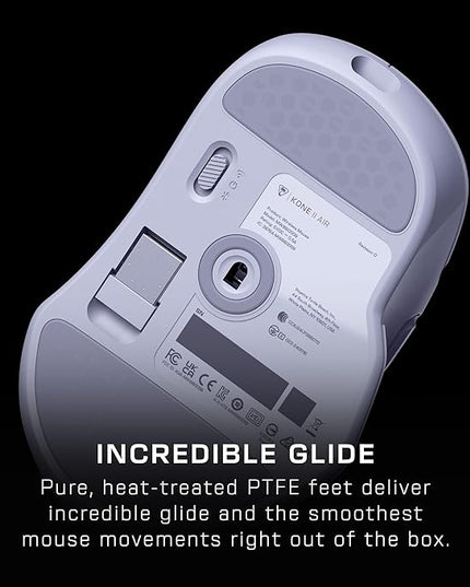 Turtle Beach Kone II Air Wireless RGB Gaming Mouse, 350-Hr Rechargeable Battery, 26000 DPI Optical Sensor, 100M Click Optical Switches, 21 Customizable Inputs, Ergonomic, 4D Scroll Wheel– Arctic White