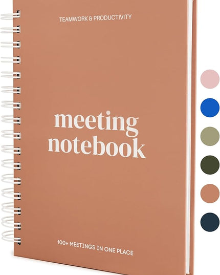 Lamare Meeting Notebook for Work Organization – Perfect Work Notebook for Note Taking & Meeting Planner for Productivity