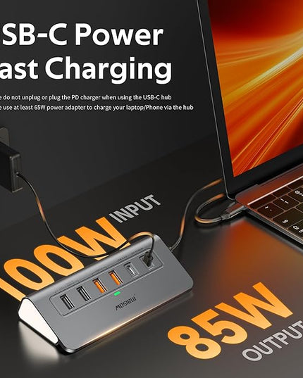 USB C Hub Ethernet,10-in-1 USB C Docking Station with 4K@60Hz HDMI,1Gbps Ethernet, PD 100W,Type C & 2 USB A 3.2 10Gbps, 2 USB A 2.0, SD/TF, Aluminum USB Hub for Laptop,PC, iPhone 17/16,Mac