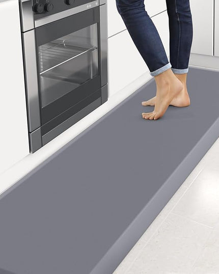 4/5 Inch Thick Kitchen Mats for Floor, StepRite Kitchen Rug for Standing Desk, Non-Slip, Thicker, Stain & Water Resistant, Comfort Anti Fatigue Floor Mat for Home, Kitchen, Office - Grey,108 * 30''