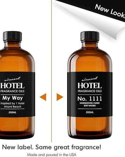AirScent My Way Diffuser Oil Inspired by The 1 Hotel Miami Scent - Premium Fragrance Oil Blend for Ultrasonic and Waterless Diffusers and Crafting - 500 mL, 16.9 fl oz Glass Bottle