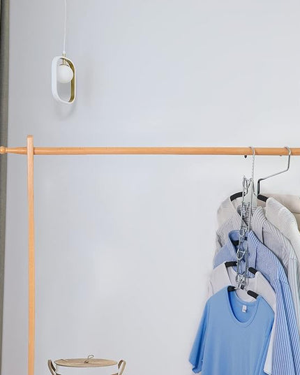 Nature Smile 2 Pack 5 in 1 Anti Slip Clothes Hangers,Space Saver Magic Metal Hangers,Multi Layers Wardrobe Clothes Rack,Heavy Duty Metal Blouse Hanger Closet Storage Organizer