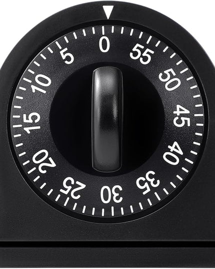 Kitchen Timers for Cooking, 60 Minute Wind Up - Chef Cooking Timer with Loud Alarm,100% Mechanical Desk Timer -No Batteries Required - Manual Countdown timers for Home, Study and Cooking (Black)