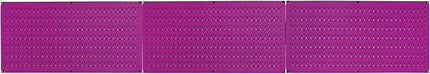 Wall Control Pegboard Value Pack - (3) Pack of Wall Control 16-Inch Tall x 32-Inch Wide Horizontal Purple Metal Wallboards for Home & Garage Tool Storage Organization (Purple Pegboard)
