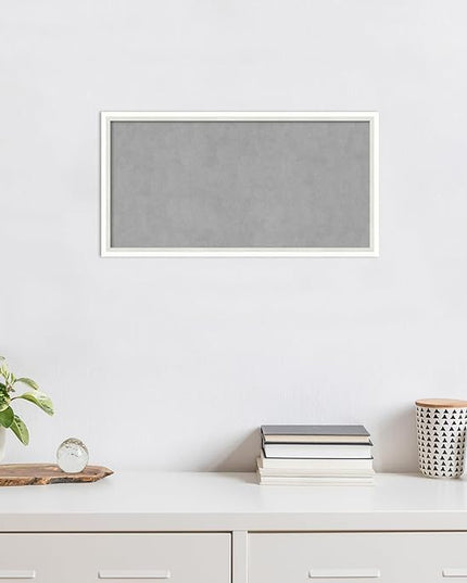 Amanti Art White Framed Magnetic Board 13x25 Small Vision Board for use with Magnets, 100% Metal Sheet to Display Items as Office Decor or for Home Organization in mudroom, Kitchen or Kids Room