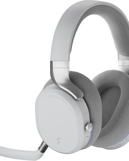 Fractal Design Scape Light - Wireless PC Gaming Headset - Detachable Flip-to-Mute Microphone with Noise Cancellation - Battery Life Up to 40 Hours - Configurable Ambient Lighting - Gray