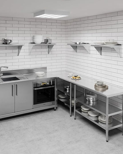 AmGood 24" Long X 12" Deep Stainless Steel Wall Shelf | NSF Certified | Appliance & Equipment Metal Shelving | Kitchen, Restaurant, Garage, Laundry, Utility Room