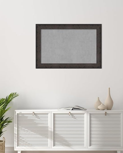 Amanti Art Black Framed Magnetic Board 25x37 Large Vision Board for use with Magnets, 100% Metal Sheet to Display Items as Office Decor or for Home Organization in mudroom, Kitchen or Kids Room