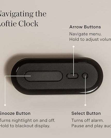 Loftie Alarm Clock with Sound Machine – Smart Alarm Clock with Light, White Noise, Bluetooth Speaker, Night Light Sound Machine, 100+ Sounds, Blackout Mode, No WiFi Mode, Optional Subscription -Coffee