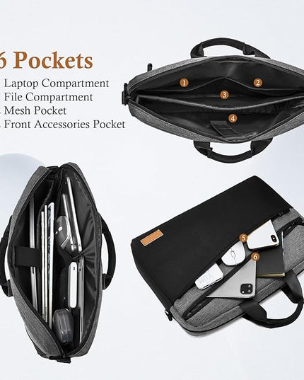 15 15.6 16 17 17.3 inch Laptop Computer PC Shoulder Bag Carrying Case, Water-Repellent Briefcase