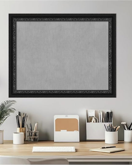 Amanti Art Black Framed Magnetic Board 22x28 Medium Vision Board for use with Magnets, 100% Metal Sheet to Display Items as Office Decor or for Home Organization in mudroom, Kitchen or Kids Room