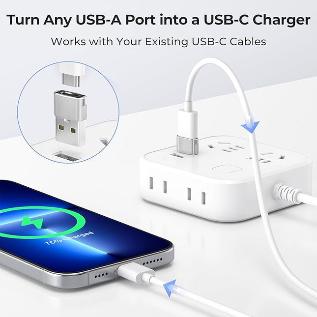Basesailor USB to USB C Adapter 2 Pack,Type C Female A Male Charger Converter for Apple Watch Ultra iWatch 8 7 SE,iPhone 15 14 13 12 Pro,Airpods 2,iPad 8th 9th 10th Air 4th 5th Mini 6th Generation,OTG