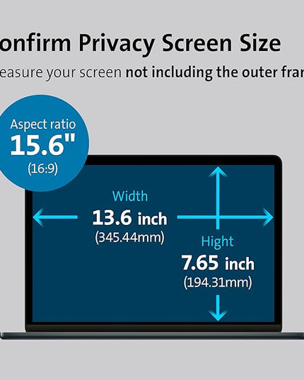 Kensington MagPro™ Magnetic Laptop Privacy Screen 15.6 inch, Removable 16:9 Laptop Privacy Filter Shield, Anti-Glare, Blue Ray Reduction, Compatible with HP/Dell/Acer/Asus/Lenovo (K58353WW)