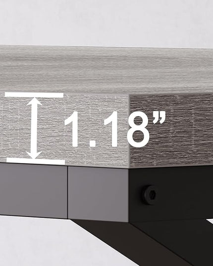 HSH 78 Inch Long Home Office Desk, Extra Large Grey Computer Desk for 2 Person, Industrial Wooden and Metal Executive Work Writing Study Gaming Desk Table, Modern Bedroom PC Laptop Desk Double Desk