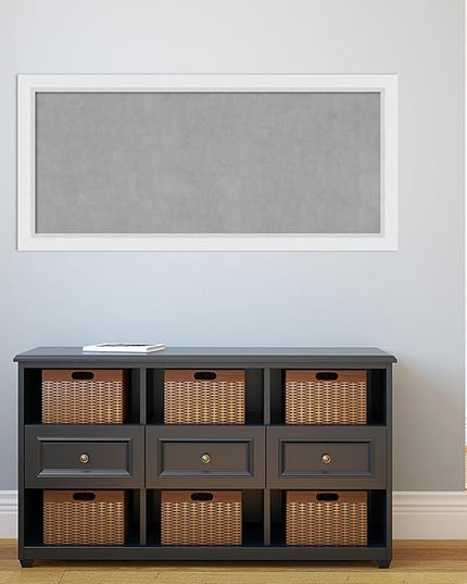 Amanti Art White Framed Magnetic Board 24x52 Oversize Vision Board for use with Magnets, 100% Metal Sheet to Display Items as Office Decor or for Home Organization in mudroom, Kitchen or Kids Room