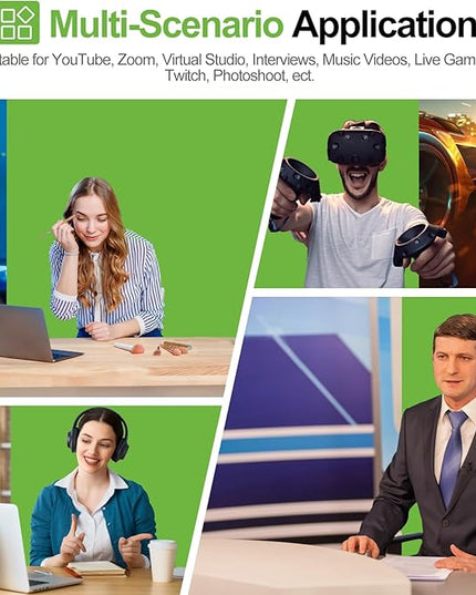 FUDESY 78.7 x 93in Extra Wide Large Collapsible Green Screen Chroma Key Panel, Portable Retractable Wrinkle Resistant Green Backdrop for Streaming, Tiktok, Auto-Locking Frame, Aluminum Hard Case