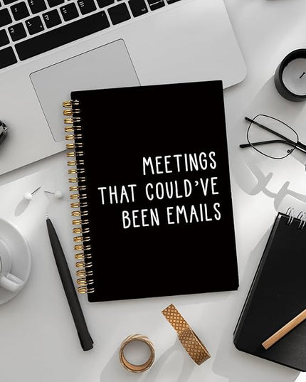 LIANGW Meeting Notebook - Meetings That Could've Been Emails Journal,Office Gift for Coworkers, Bosses, or Work From Home Professionals, Funny Work Spiral Notebook, 5.5x8.3 Inch