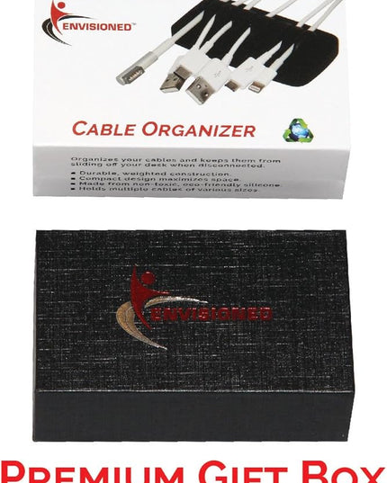 Heaviest Cable Organizer on The Market! Compact and Weighted Desktop Cord Holder and Cable Organizer, Eco-Friendly Silicone, No Bad Smell, Bundled with 4 Reusable Cable Ties! (Blue)
