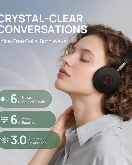 Yealink WH68 Hybrid with Charging Stand ANC Headsets, 492ft Rang DECT&Bluetooth Wireless Headset, Stereo Active Noise Cancellation (Teams,Zoom,UC) Headphones with 6X Mic,32H Call, Work for PC,Phone