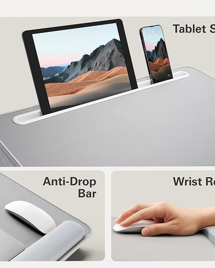 HUANUO Laptop Bed Desk, Laptop Tray Computer Lap Desk for Bed Couch Sofa, Bed Tray for Working, Eating, Foldable Lap Stand Table with Height Adjustment & 35° Adjustable Tilt Angle, HNLD19G