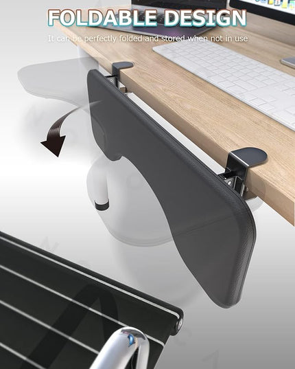 NODOCA Arm Rest for Desk, Ergonomics Wrist Rest, Desk Extender, Soft Sponge Built-in, Comfortable Arm Support for Desk, Wrapped in Eco-Friendly Leather, Foldable Elbow Rest for Desk(1, Black, 26.5'')