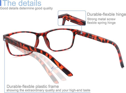 MODFANS Progressive Multifocus 3.0 Reading Glasses,Blue Light Blocking Glasses,Anti-Glare,Anti-Eye Fatigue,UV Protection for Computer/TV/Tablet/Phone,Readers with Comfort Sping Hinge