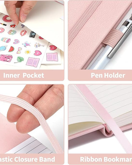 160 Pages Lined Journal Notebook, 5.71" X 8.27" Writing & Journaling Hardcover Executive Notebooks for Student Worker Women Men Notepads Journals for Writing Travel & Organization, Pink