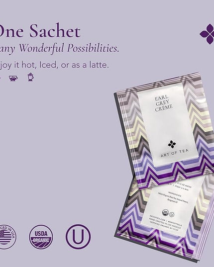 Art of Tea | Organic Earl Grey Crème Tea| 50 Eco Friendly Assorted Tea Bags