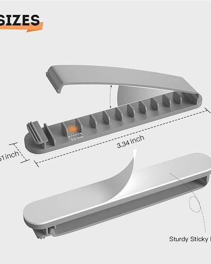 pzoz Cable Clips, 3 Pack Cord Organizer Charger Cable Management for Organizing Home Office Desk Phone Car Cable Wire, Self Adhesive Cord Holders (Gray)