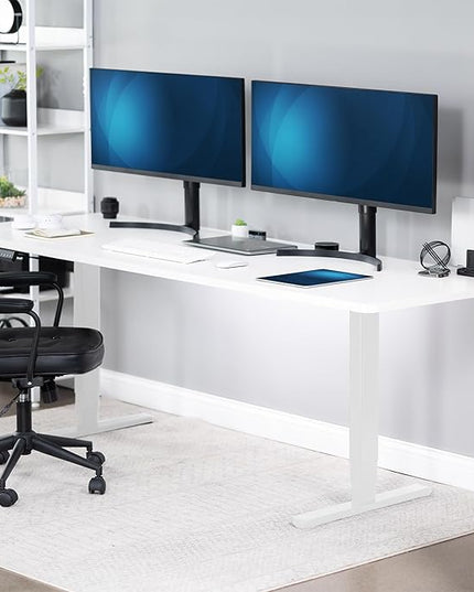 VIVO Electric 83 x 30 in Dual Motor Sit Stand Desk, Memory Height Adjustment, 2B Series, White Top White Frame, DESK-KIT-2W8W