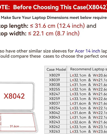 Smatree Hard EVA Protective Sleeve Case Compatible for 14 inch Acer Aspire 14, for Acer Swift Go 14-SFG14-71T/71, for Acer Aspire Lite 14 AL14-31P-C0S2, for Acer TravelMate P6 TMP614 Laptop (X8042)