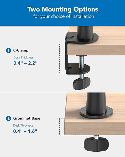 Mount-It! Mic Arm, Microphone Boom Arm, Adjustable Full Motion Mic Desk Mount, for Streaming, Gaming, Podcast, Recording, 3/8" and 5/8" Compatible, Low Profile Design, Height up to 27.8", Black