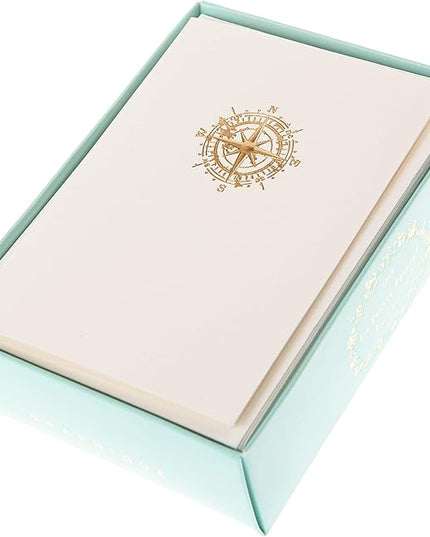 Graphique Box of Cards, Nautica - Includes 10 Cards with Matching Envelopes and Storage Box, Cute Stationery Made of Durable Heavy Cardstock, Cards Measure 3.25" x 4.75", Lpp Nautica (L1541CB)