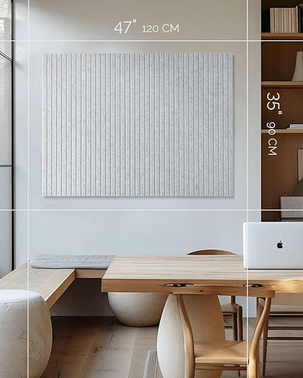 Large Bulletin Board 48x36- Office Wall Organizer Replace Your Old Cork Boards for Walls for Office Decor -12-Pack Felt Wall Panels to Use in Home Office Decor, Classroom Decor (Marble White)