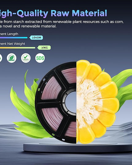 FLASHFORGE PLA Filament 1.75mm +/- 0.02mm Rose Quartz, Color Changeable 3D Printer Filament 1kg (2.2lbs), Chameleon 3D Printing Filament Changing Colors with Light, Perfectly Hide The Layer Line